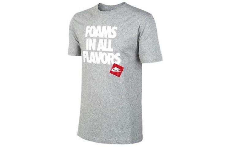 Nike Nike T Shirts Men's Gray Crew Neck Moderate Straight Fit
