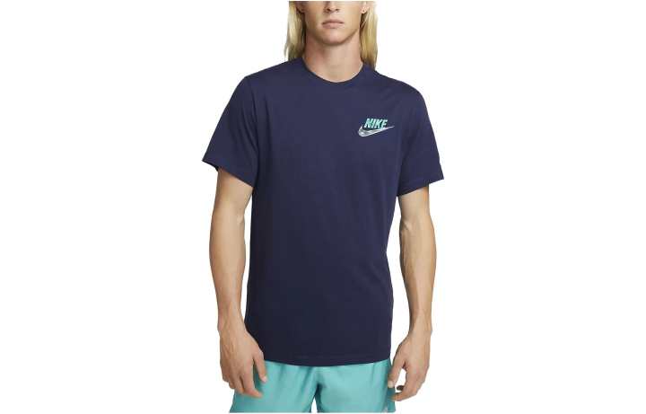 Nike Nike T Shirts Men's Dark Blue Crew Neck Moderate Straight Fit