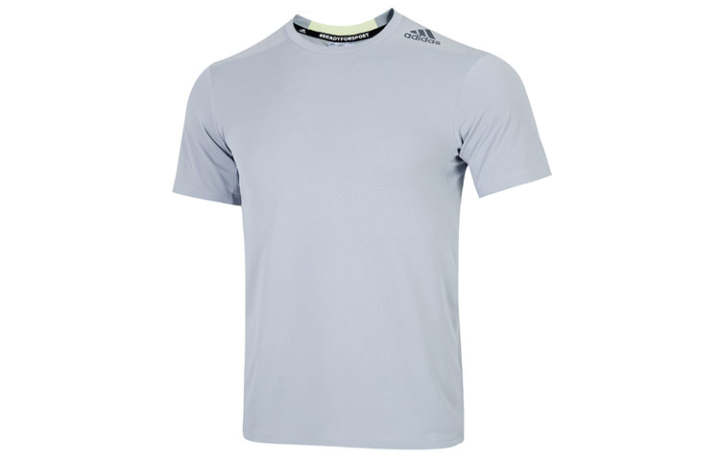 Adidas Adidas T Shirts Men's Light Blue Crew Neck Moderate Straight Fit