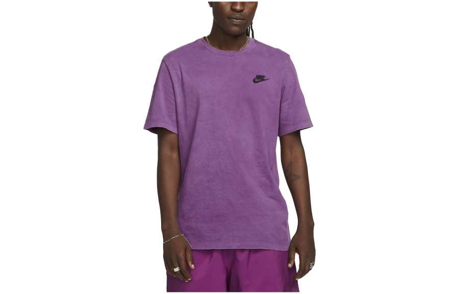 Nike Nike T Shirts Men's Purple Crew Neck Moderate Straight Fit