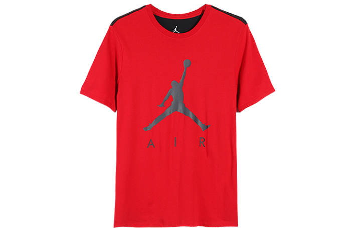 Jordan Jordan T Shirts Men's Red Crew Neck Moderate Straight Fit