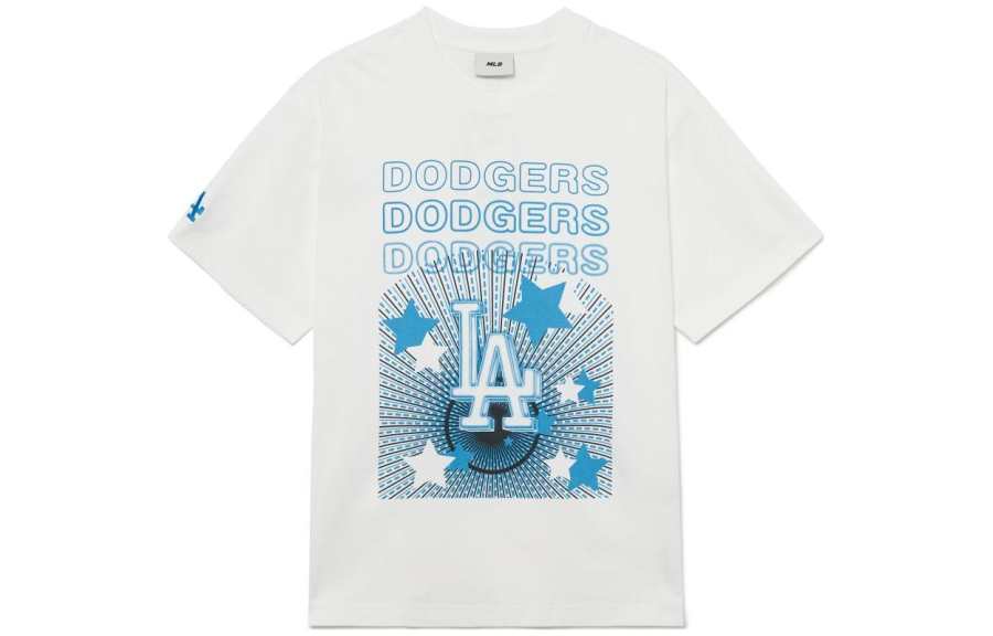 MLB T Shirts Unisex White Crew Neck Moderate Straight Fit