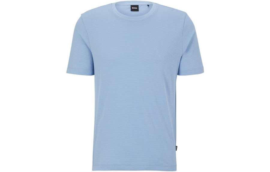 HUGO BOSS T Shirts Men's Blue Crew Neck Moderate Straight Fit