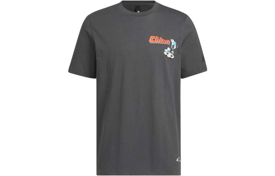 Adidas Adidas T Shirts Men's Gray Crew Neck Moderate Straight Fit