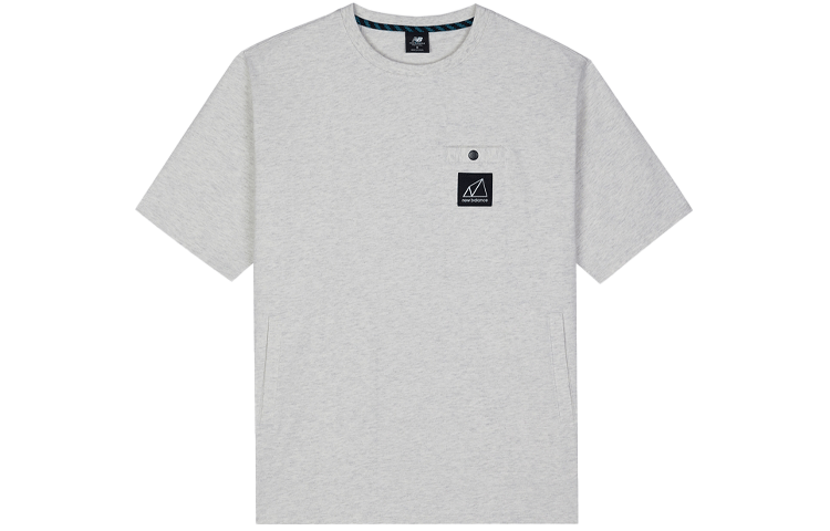 New Balance New Balance T Shirts Men's Light Gray Crew Neck Moderate Straight Fit