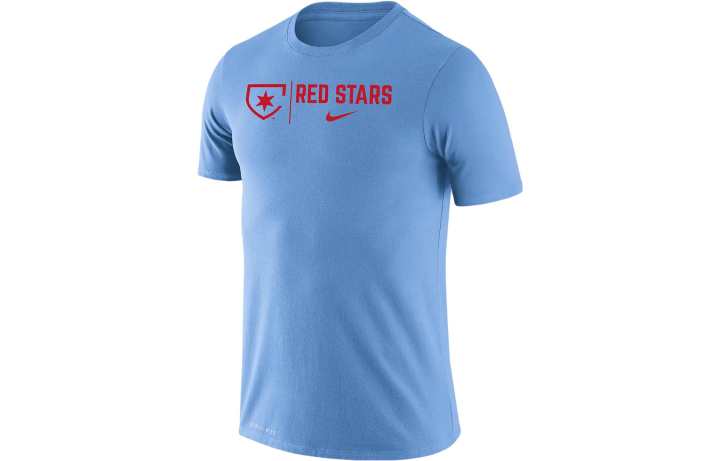 Nike Nike T Shirts Men's Sky Blue Crew Neck Moderate Straight Fit