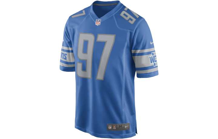 Nike Nike T Shirts Men's Dodger Blue V Neck Moderate Straight Fit