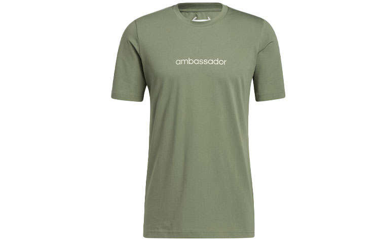 Adidas Adidas T Shirts Men's Green Crew Neck Moderate Straight Fit