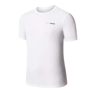 Erke Running T Shirts Men's True White Crew Neck Moderate Straight Fit