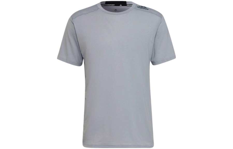 Adidas Adidas T Shirts Men's Gray Crew Neck Moderate Straight Fit