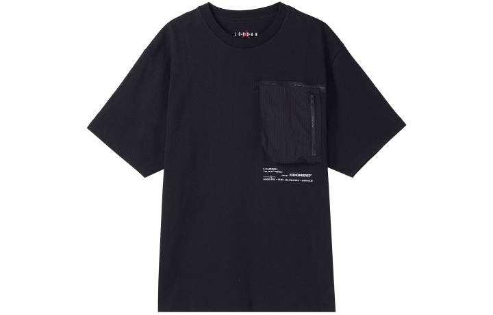 Jordan Jordan T Shirts Men's Black Crew Neck Moderate Straight Fit