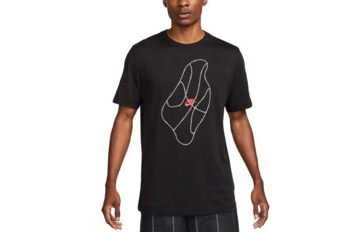 Nike Nike T Shirts Men's Black Crew Neck Moderate Straight Fit