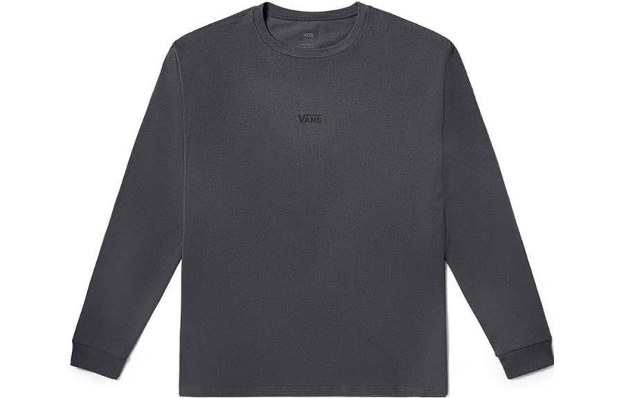Vans T Shirts Unisex Gray Black Crew Neck Moderate Straight Fit