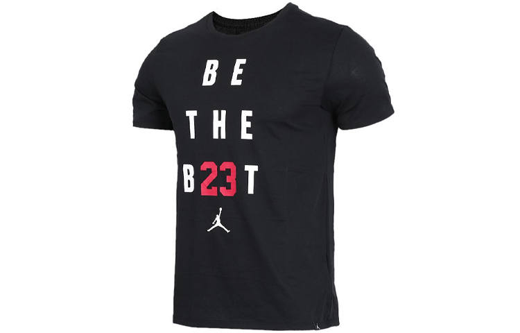 Jordan Jordan T Shirts Men's Black Crew Neck Moderate Straight Fit
