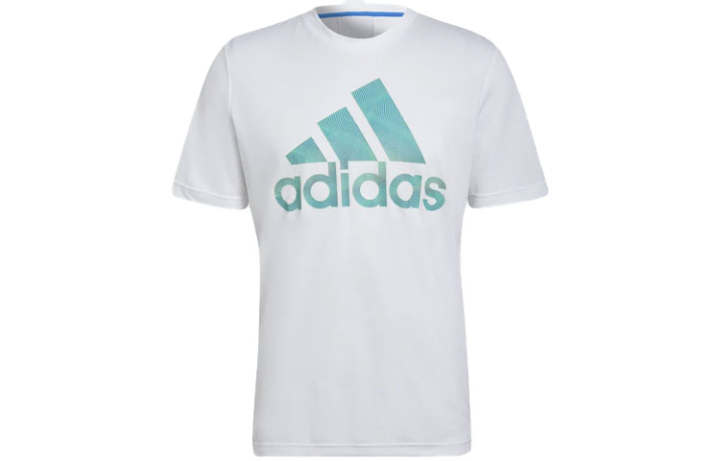 Adidas Adidas T Shirts Men's White Crew Neck Moderate Straight Fit