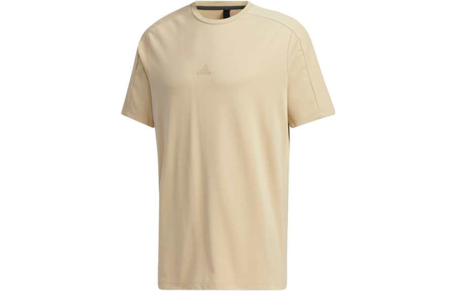 Adidas Adidas T Shirts Men's Yellow Crew Neck Moderate Straight Fit