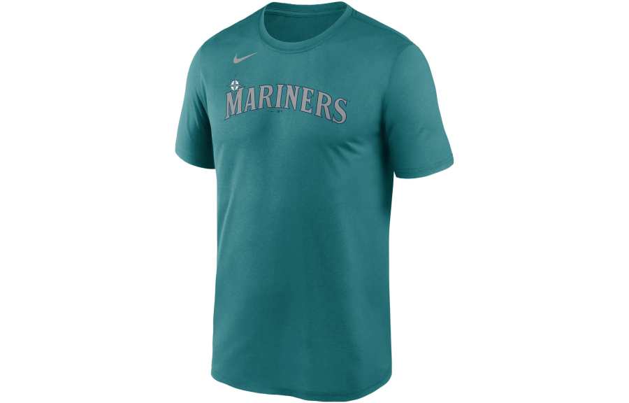Nike Nike T Shirts Men's Gray Green Crew Neck Moderate Straight Fit