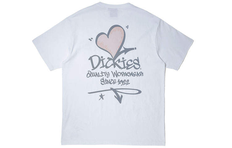 Dickies T Shirts Unisex White Crew Neck Moderate Straight Fit