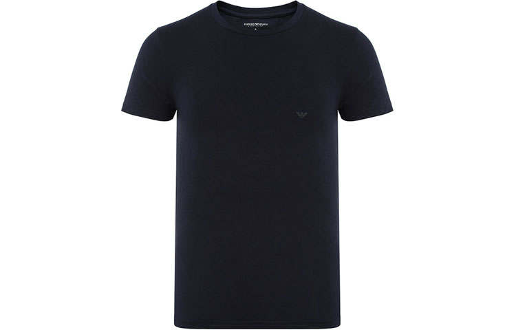 EMPORIO ARMANI T Shirts Men's Dark Blue Crew Neck Thin Straight Fit