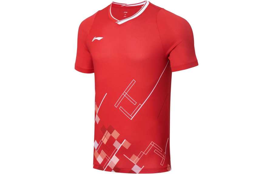 Li-Ning Li Ning Badminton Collection Short Sleeved T Shirts Unisex Red