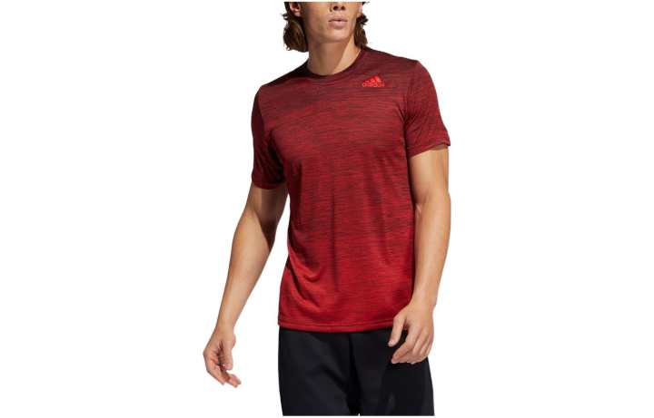Adidas Adidas T Shirts Men's Bright Red Crew Neck Moderate Straight Fit