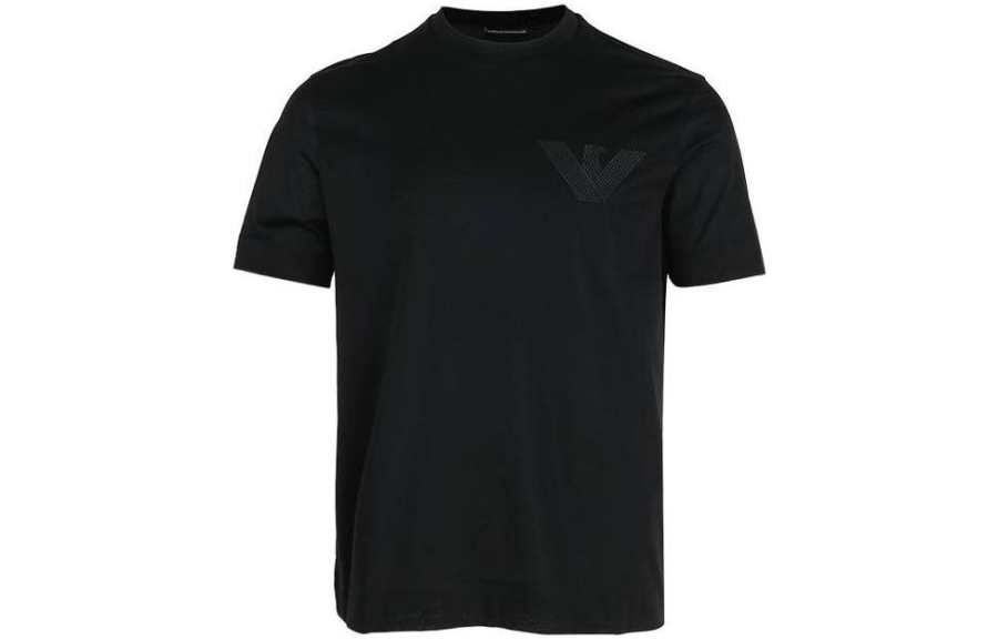 EMPORIO ARMANI T Shirts Men's Black Crew Neck Moderate