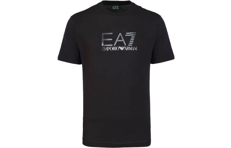 EMPORIO ARMANI T Shirts Men's Black Crew Neck Moderate Straight Fit