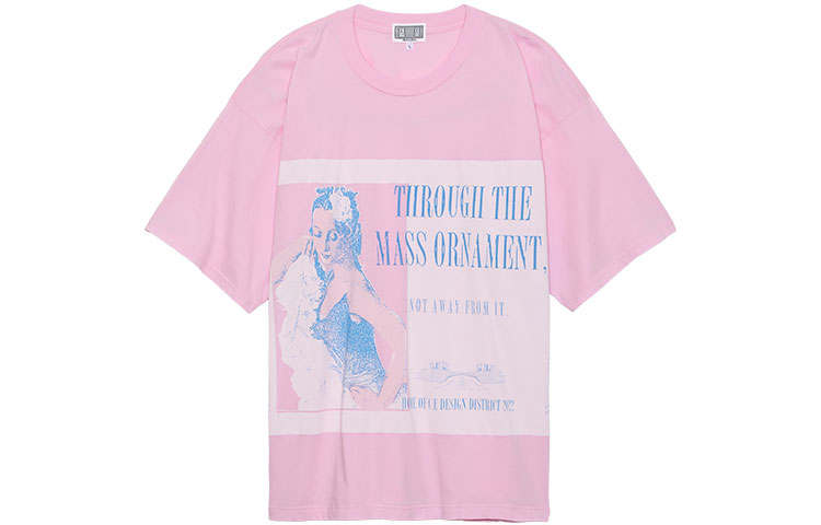 Cav Empt T Shirts Men's Pink Crew Neck Moderate Straight Fit