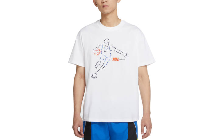 Nike Nike T Shirts Men's White Crew Neck Moderate Straight Fit