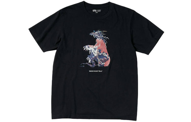 UNIQLO T Shirts Unisex Black Crew Neck Moderate