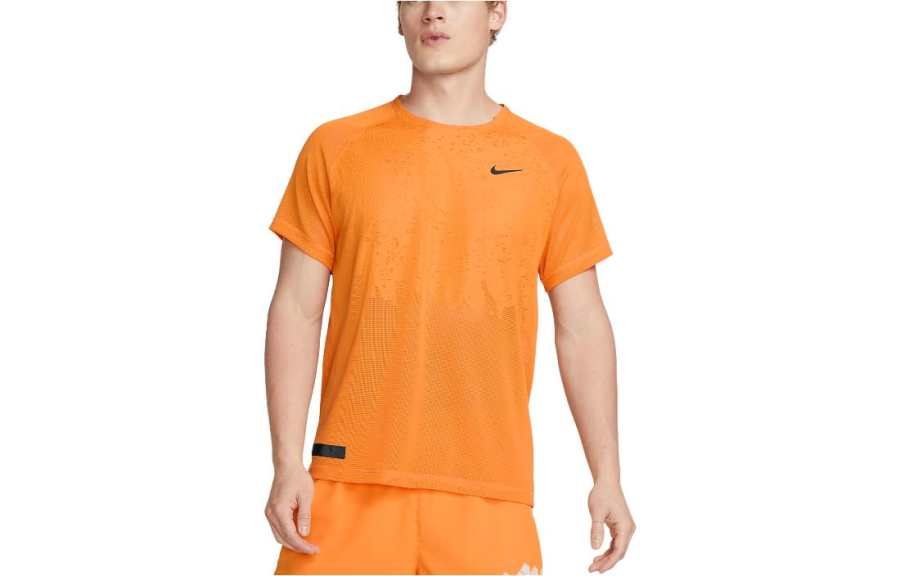 Nike Nike T Shirts Men's Orange Crew Neck Moderate Straight Fit