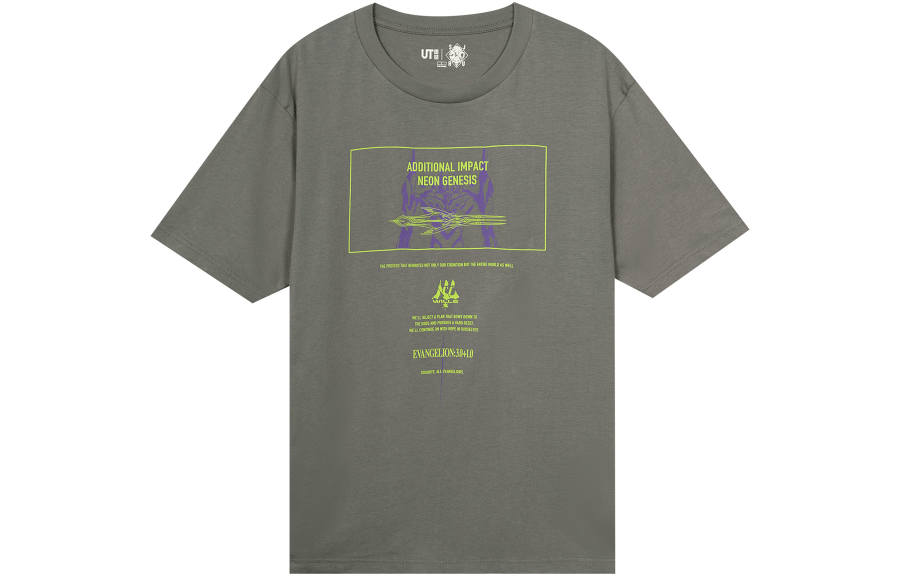 UNIQLO T Shirts Men's Lead Gray Crew Neck Moderate