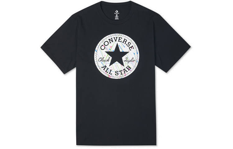 Converse Converse T Shirts Men's Black Crew Neck Moderate