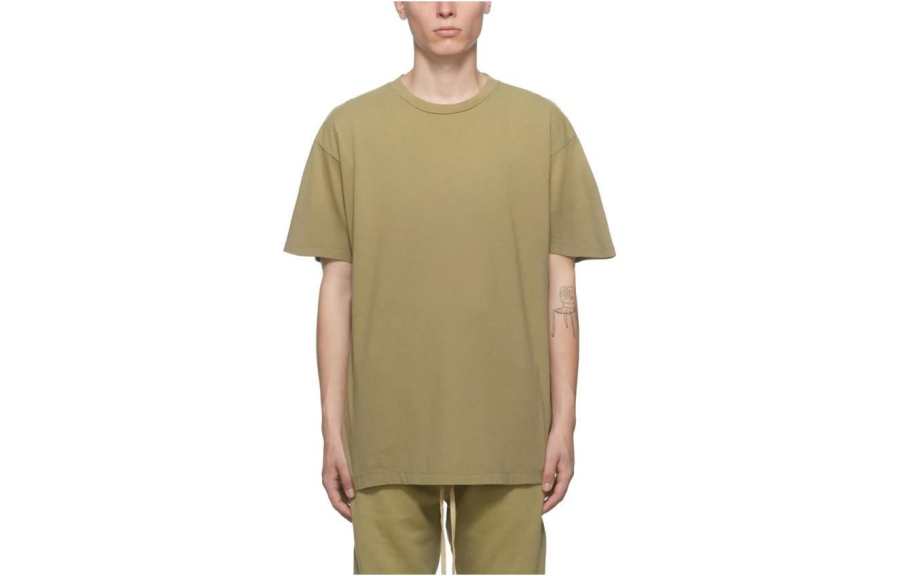 Fear Of God SS23 Eternal T Shirts Men's Vintage Army Green Crew Neck Moderate Straight Fit
