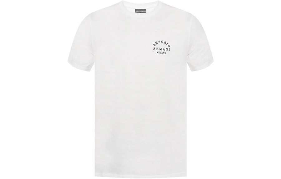 EMPORIO ARMANI T Shirts Men's White Crew Neck Moderate Straight Fit