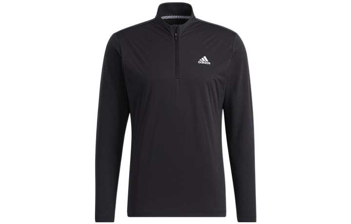 Adidas Adidas T Shirts Men's Black Stand Collar Moderate Straight Fit