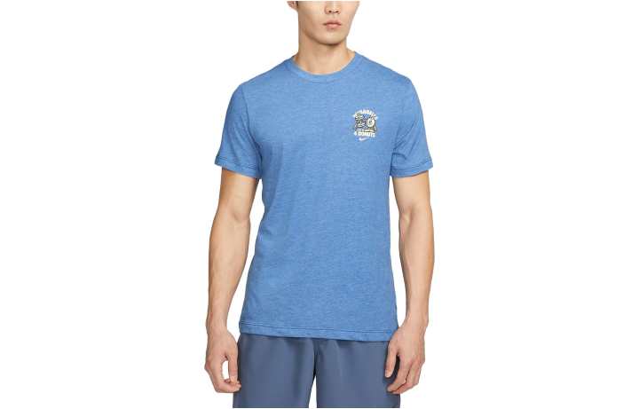 Nike Nike T Shirts Men's Blue Crew Neck Moderate Straight Fit