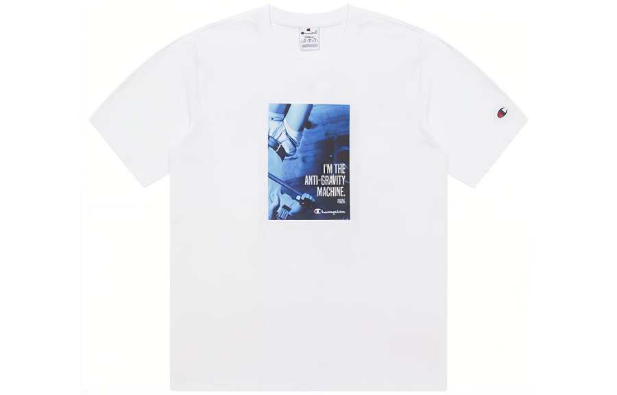 Champion Rochester T Shirts Unisex White Crew Neck Moderate Straight Fit