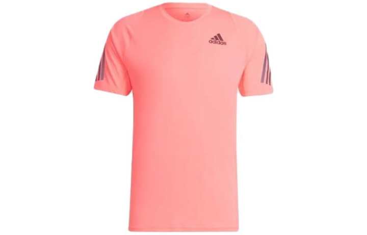 Adidas Adidas T Shirts Men's Pink Crew Neck Moderate Straight Fit