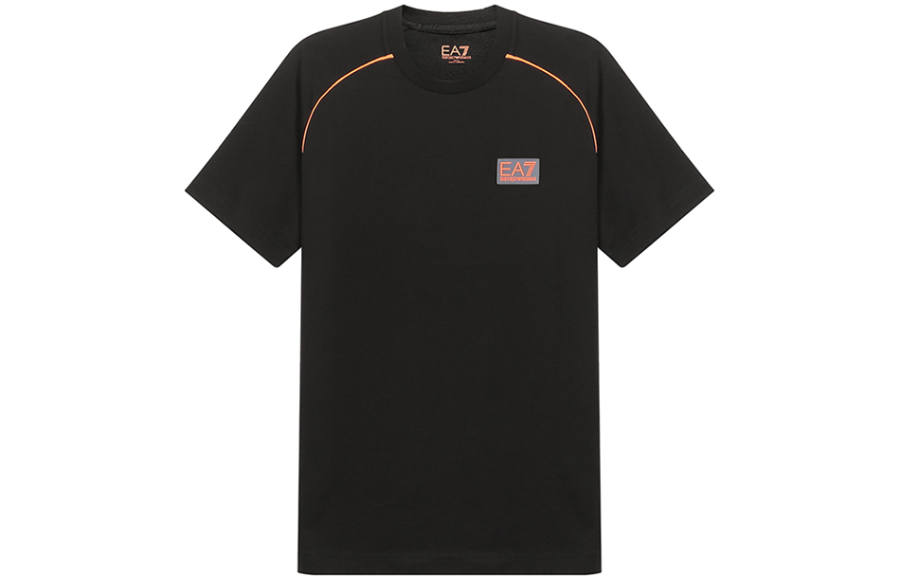 EMPORIO ARMANI T Shirts Men's Black Crew Neck Moderate Straight Fit