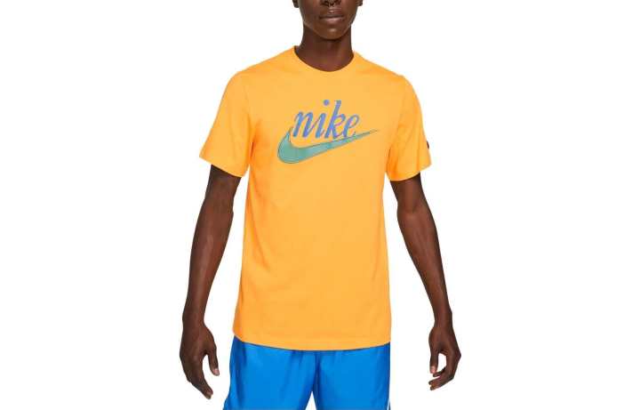 Nike Nike T Shirts Men's Yellow Crew Neck Moderate Straight Fit