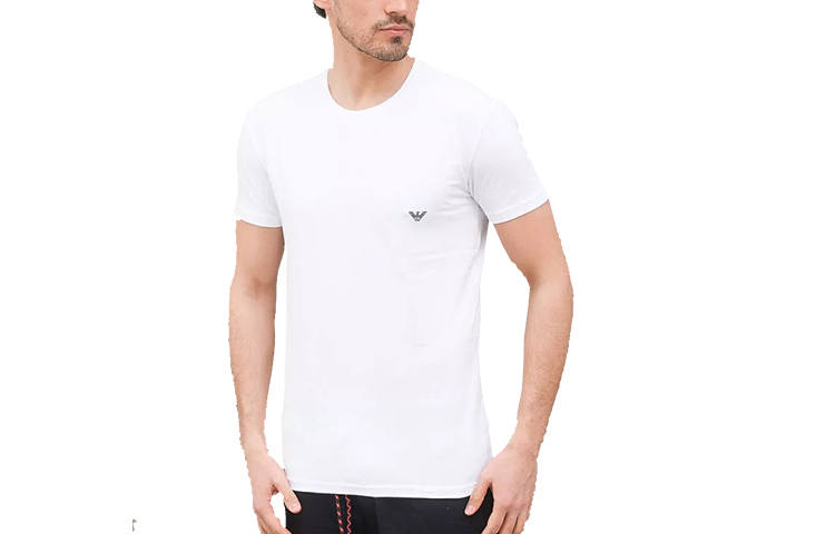 EMPORIO ARMANI T Shirts Men's White Crew Neck Moderate