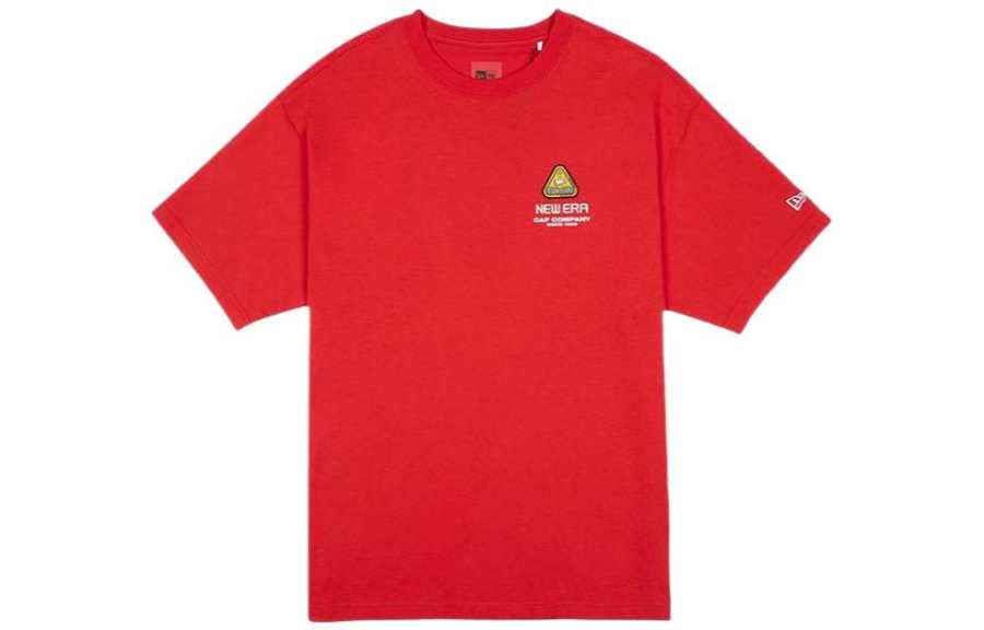 New Era T Shirts Unisex Red Crew Neck Moderate Straight Fit