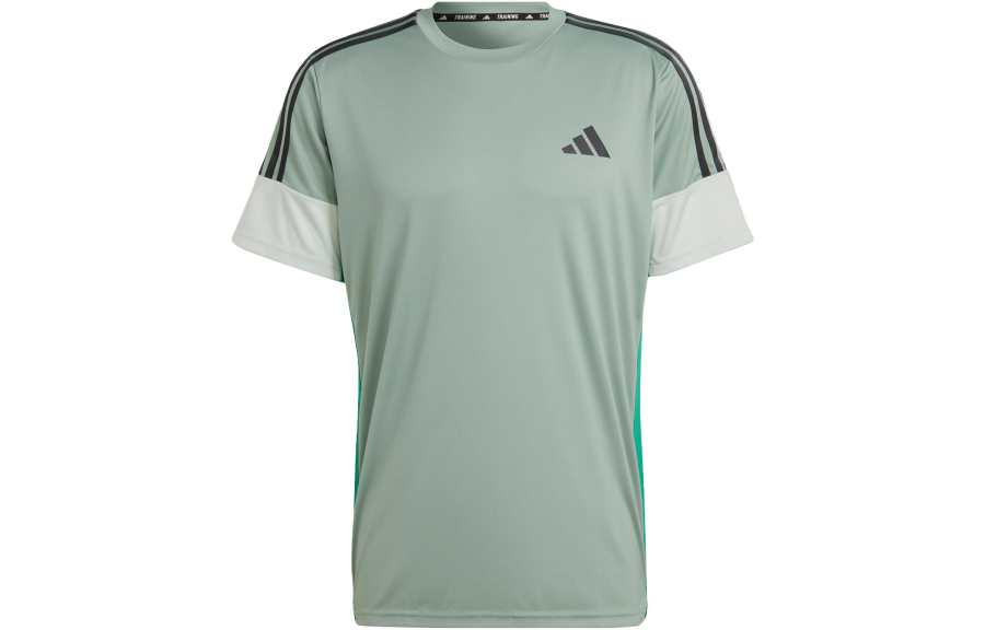 Adidas Adidas T Shirts Men's Green Crew Neck Moderate Straight Fit