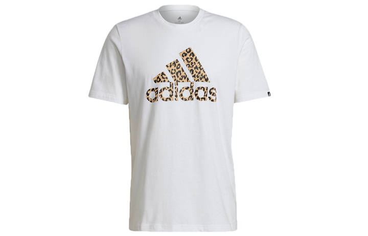 Adidas Adidas T Shirts Men's White Crew Neck Moderate Straight Fit