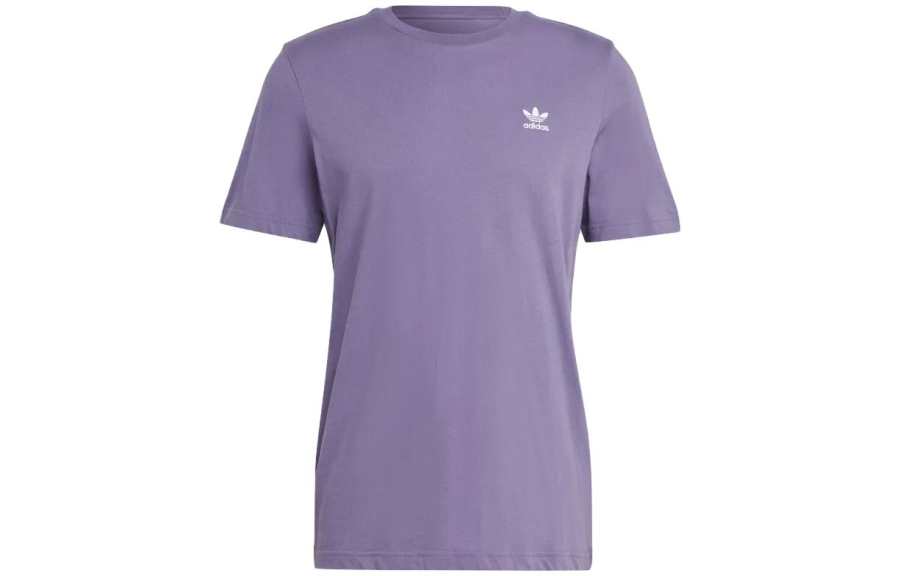 Adidas Originals T Shirts Men's Technology Purple Crew Neck Moderate Straight Fit