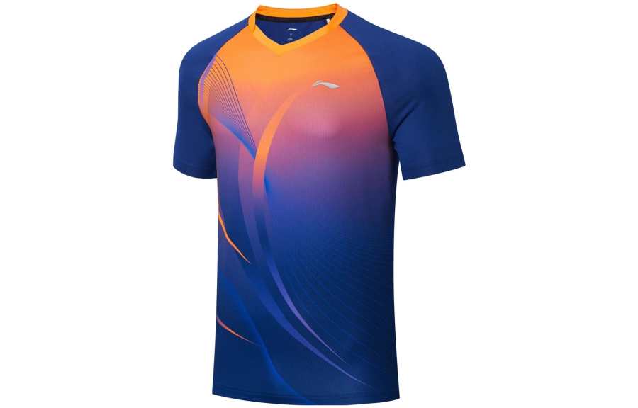 Li-Ning Li Ning Table Tennis Collection T Shirt Unisex Neon Glaze Orange/Shadow Purple Blue