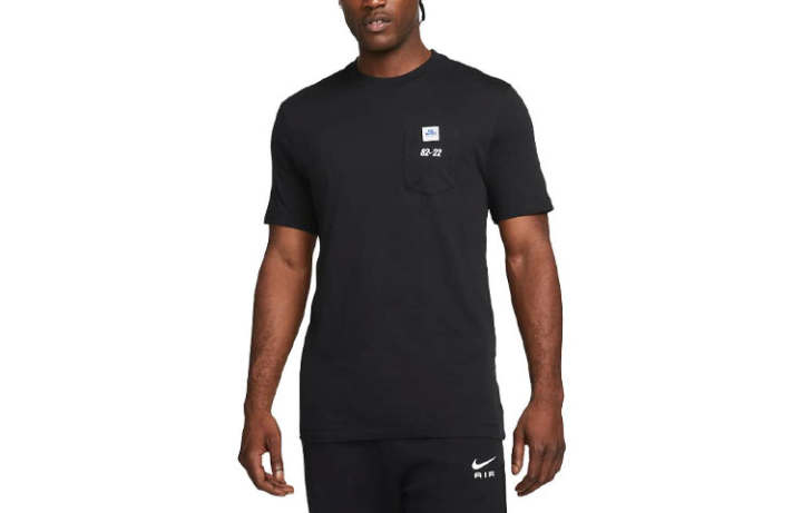 Nike Nike T Shirts Men's Black Crew Neck Moderate Straight Fit