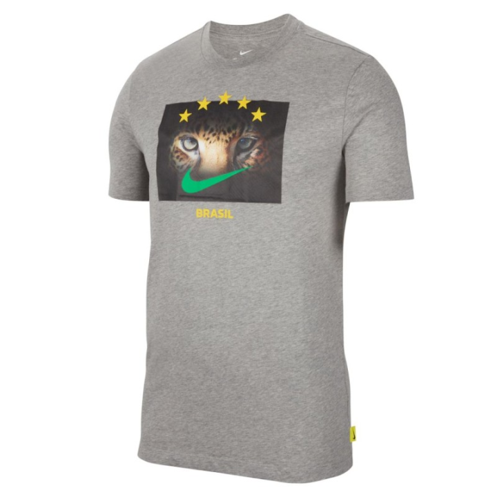 Nike Nike T Shirts Men's Gray Crew Neck Moderate Straight Fit