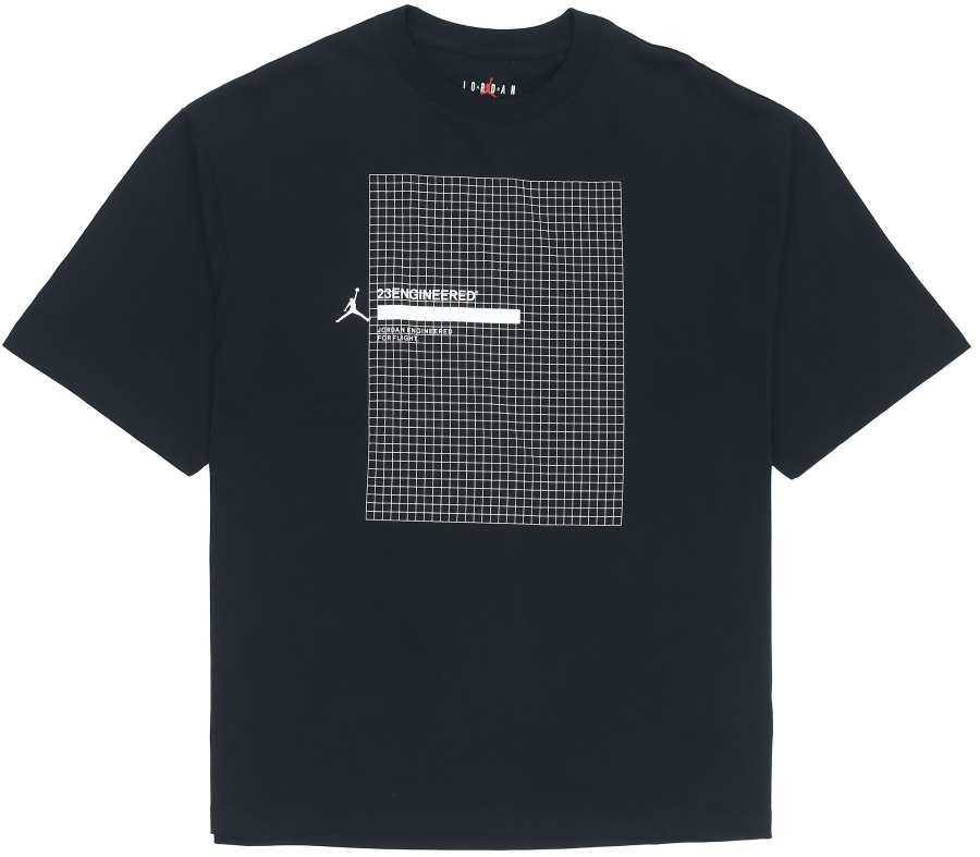 Jordan Jordan T Shirts Men's Black Crew Neck Moderate Straight Fit